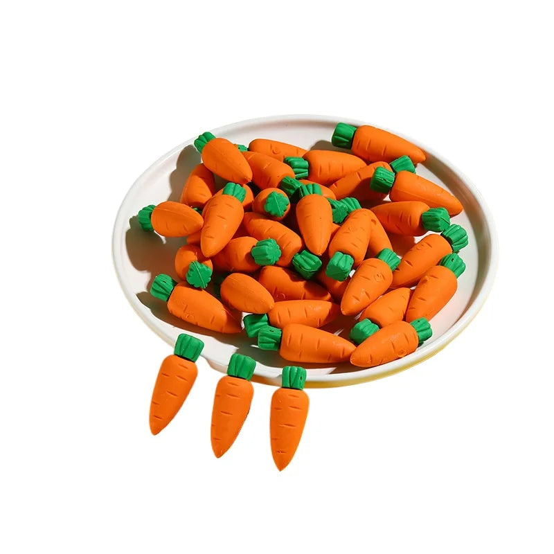 Office School Supplies Carrot Eraser Cartoon Creative Childrens Toy Detachable Cross Border 3D Cute Eraser Kawai Stationery Gift