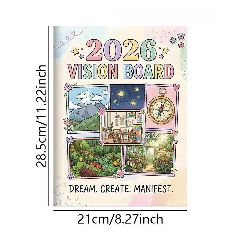2026 Year Vision Board Planners, Wishlist Handbook, Future Planning, Wishlist Notebook