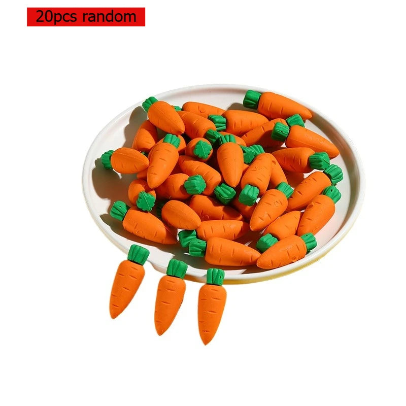 Office School Supplies Carrot Eraser Cartoon Creative Childrens Toy Detachable Cross Border 3D Cute Eraser Kawai Stationery Gift