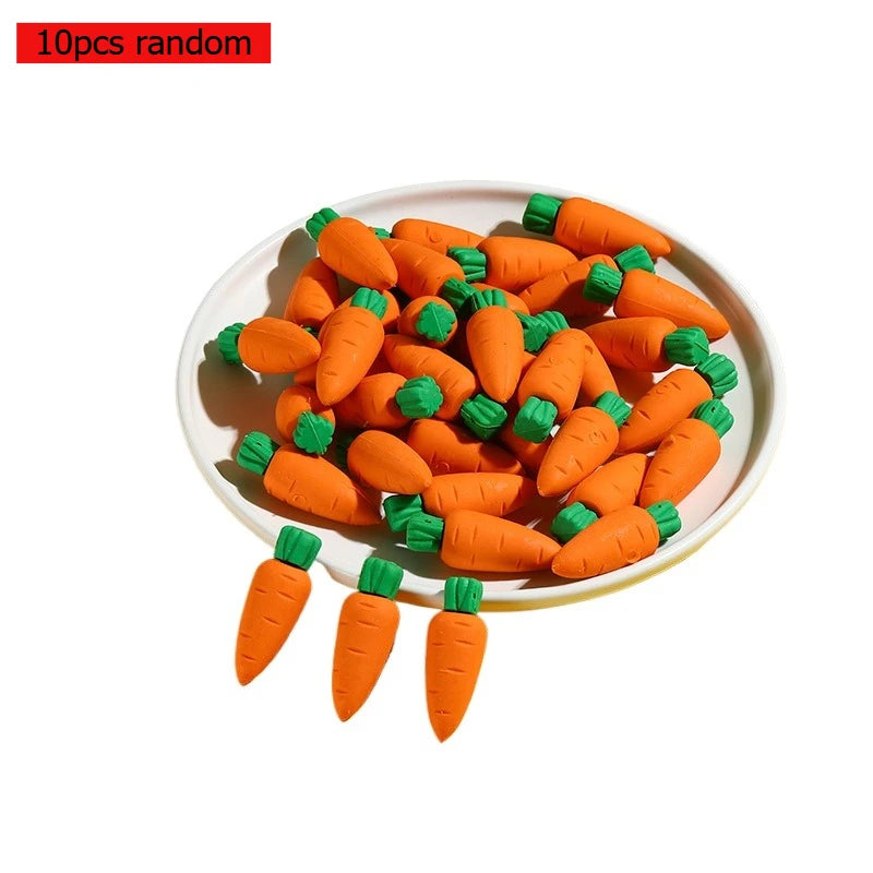 Office School Supplies Carrot Eraser Cartoon Creative Childrens Toy Detachable Cross Border 3D Cute Eraser Kawai Stationery Gift