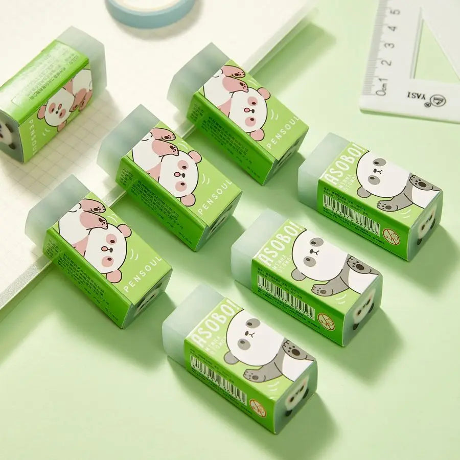 2pcs Panda jelly eraser, school student treasure box, event surprise homecoming gift, writing and drawing pencil eraser