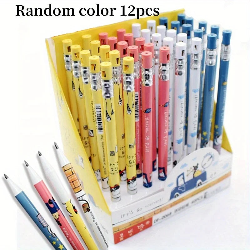 12Pcs/Set Creative 2.0mm Mechanical Pencil Animals Cat Dog Automatic Pencil Writing Painting School Office Supplies Stationery
