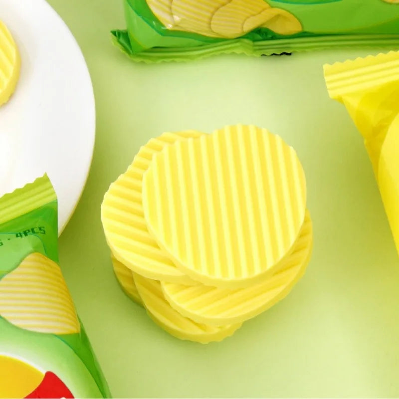 New Realistic Potato Chip Eraser  Fun Simulation Snacks  Modify and Wipe Clean  Less Crumbs  Student Creative Stationery Gifts