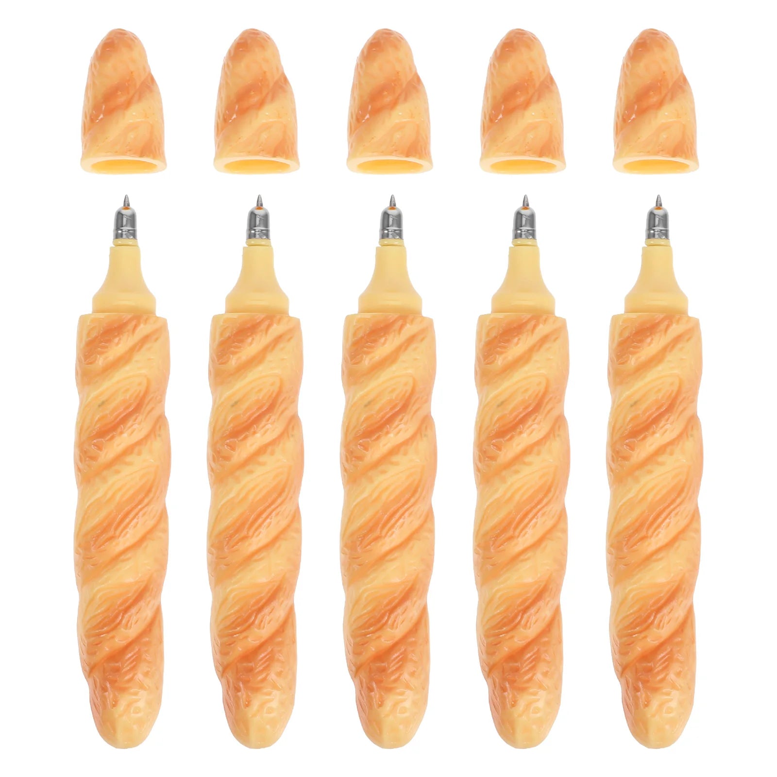5pcs Simulation Loaf Bread Ballpoint Pen Novelty Food Shaped Writing Pen Funny Stationery Supplies For Office School Classroom