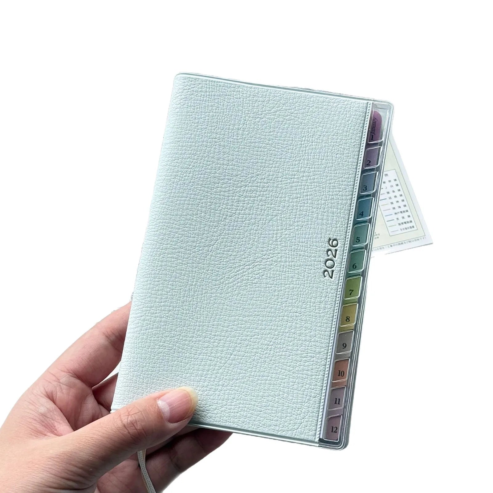 2026 Portable Planner Memo Leather Schedule Notebook Colorful Index Diary Notebook Monthly Weekly Plan Notes for Students