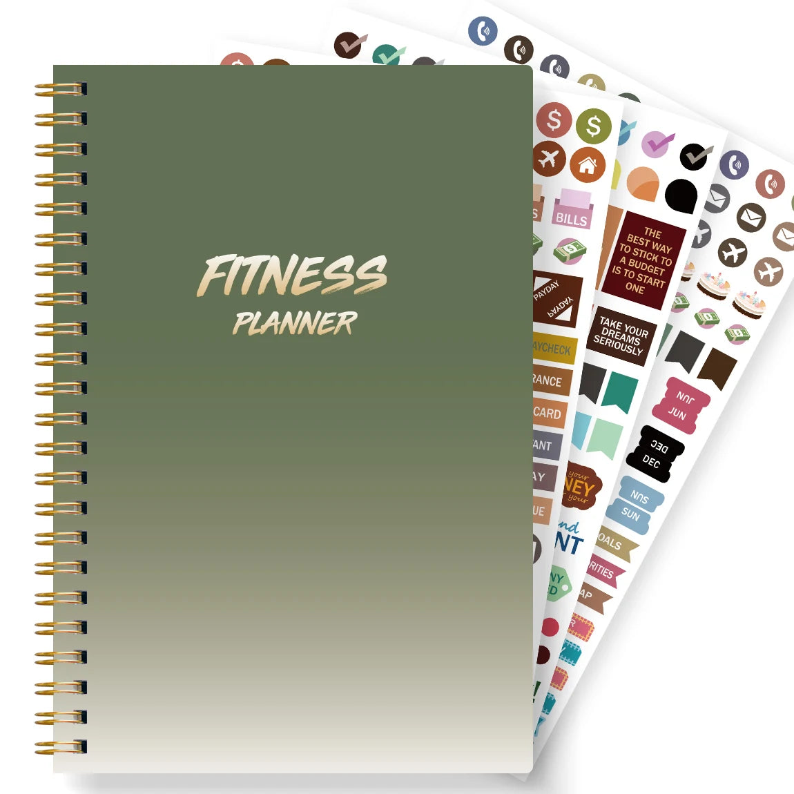 1Pc Fitness Plan Book Suitable for Women and Men, Training Log, Daily Health and Wellness Diary, with 3Pc Stickers