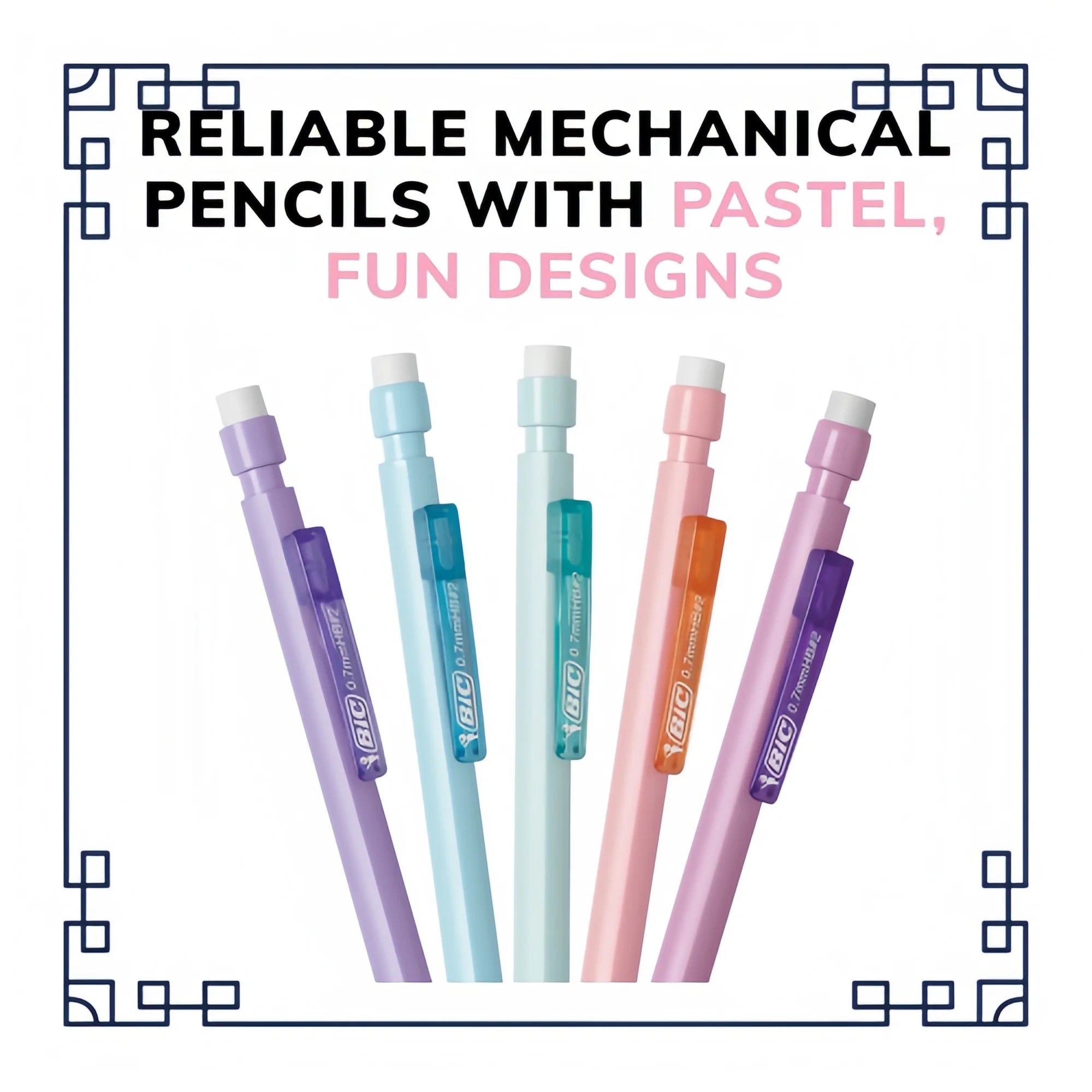0.7mm Mechanical Pencils 24-Pack with Erasers, Bulk School & Office Supplies