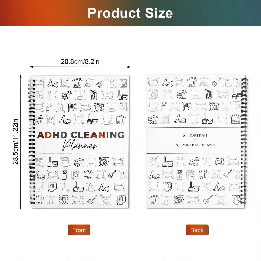 ADHD Cleaning Planner for Adults/Women/Teens: Home Chore Chart - Daily/Weekly/Monthly Schedule Checklist Organizing Notebook