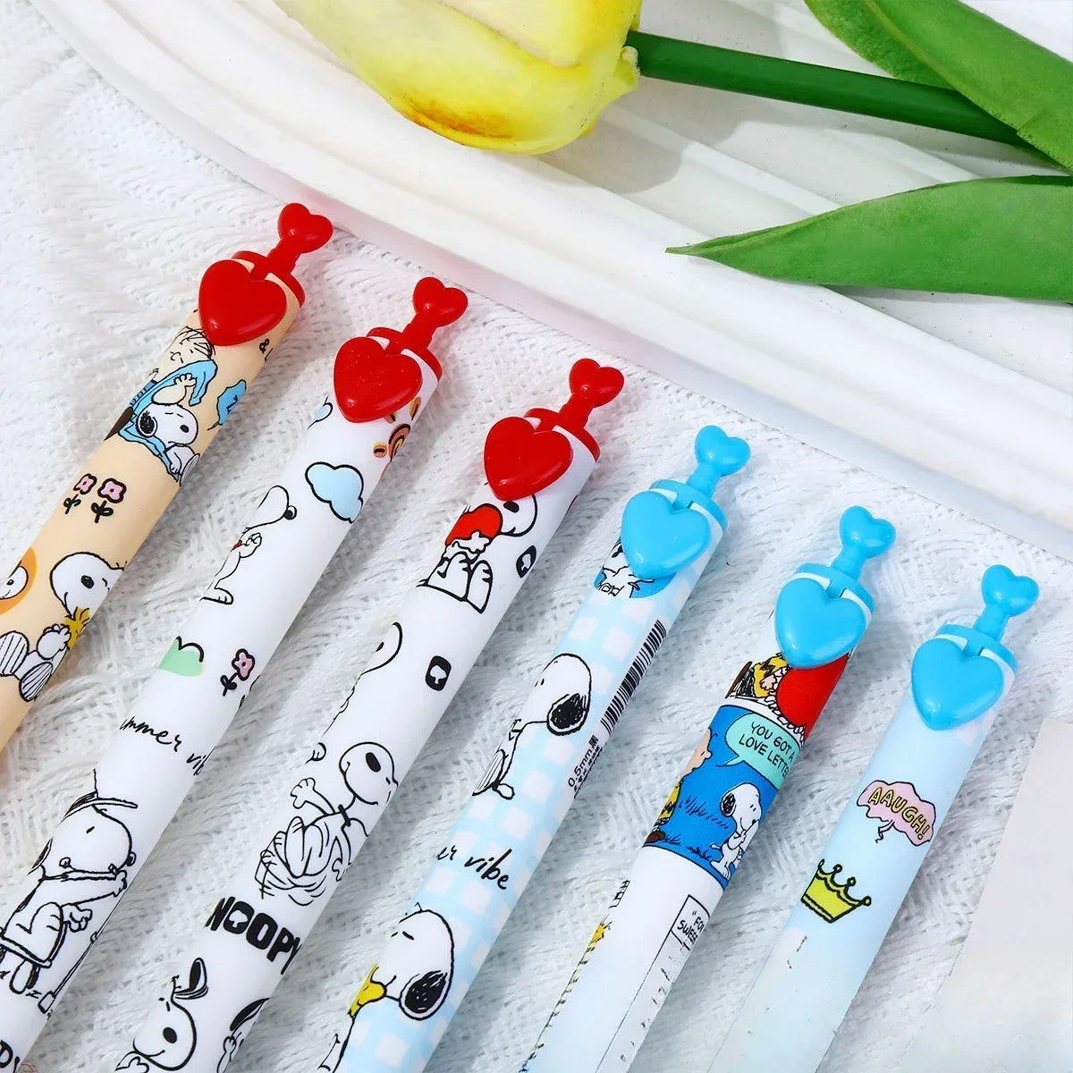 Snoopy cartoon press pen kawaii black neutral pen student cute stationery school supplies wholesale anime peripheral gift