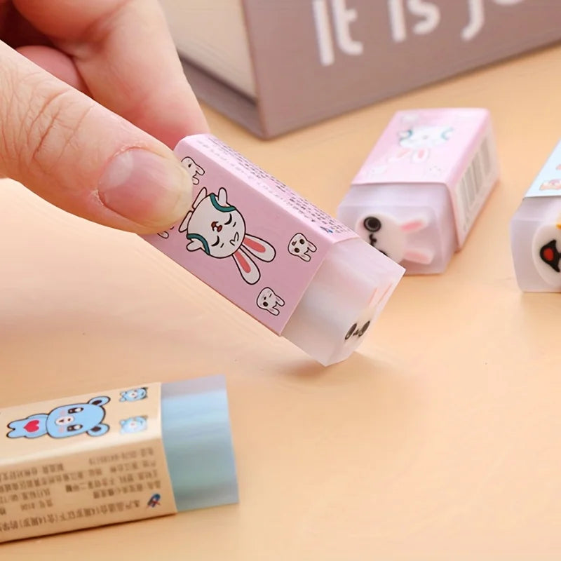 6/24pc Animal Erasers, Cute Desk Pets, Suitable for Classroom, Fun Back to School Gifts, Classroom Reward Prizes, Student Gift