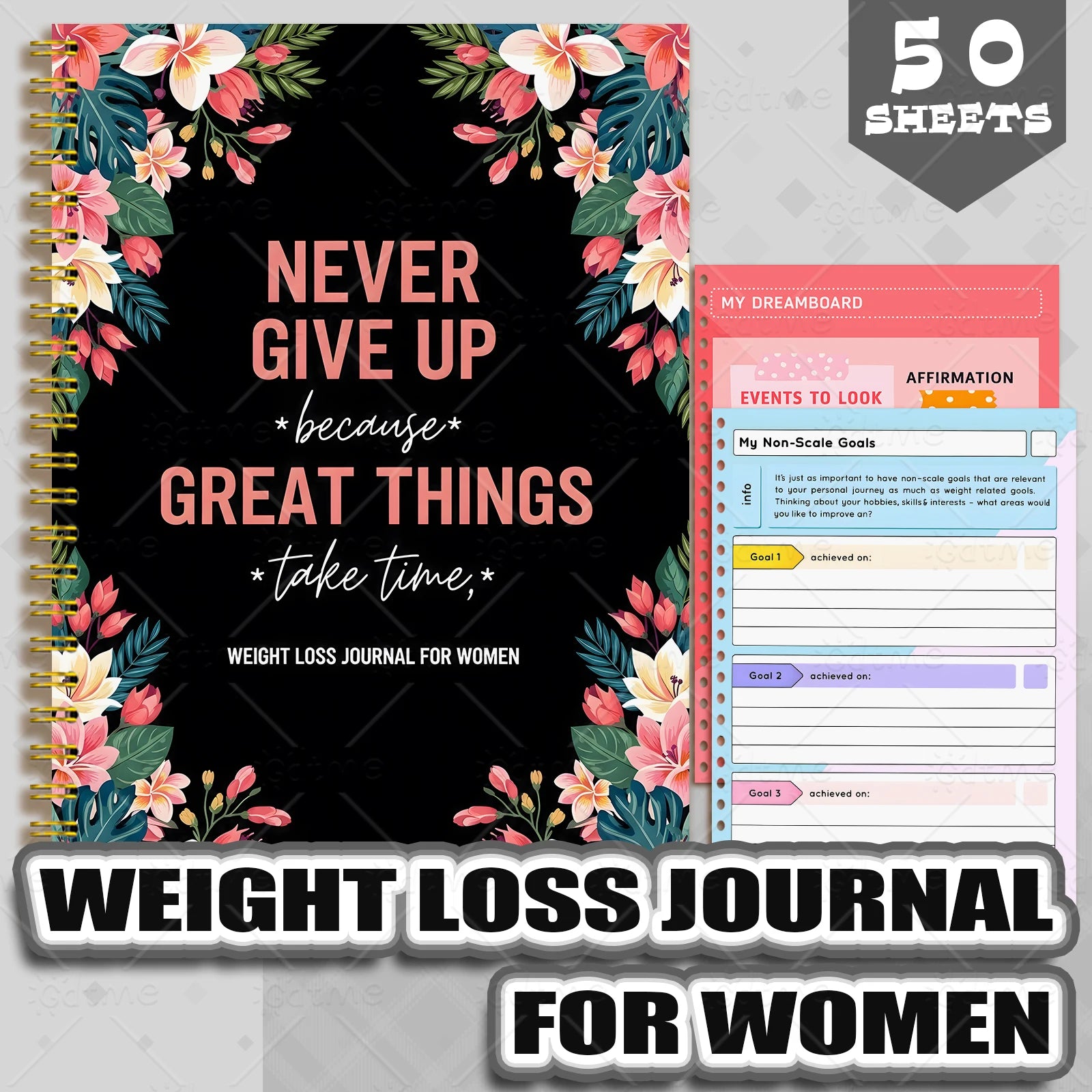 A5 weight loss tracker journal, fitness planning diary, suitable for tracking your fitness journey, the perfect gift for friends