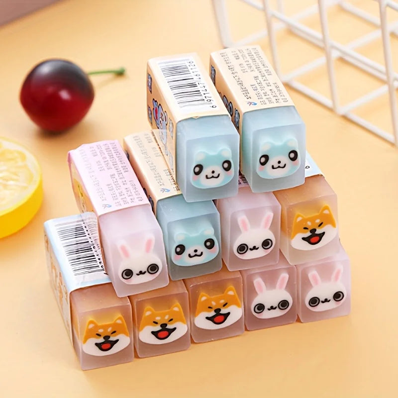 6/24pc Animal Erasers, Cute Desk Pets, Suitable for Classroom, Fun Back to School Gifts, Classroom Reward Prizes, Student Gift