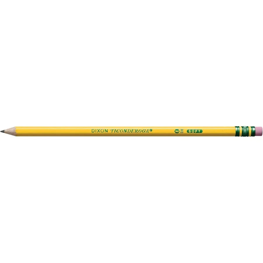 Wood-Cased Pencils, Pre-Sharpened, 2 HB Soft, Yellow, 12 Count