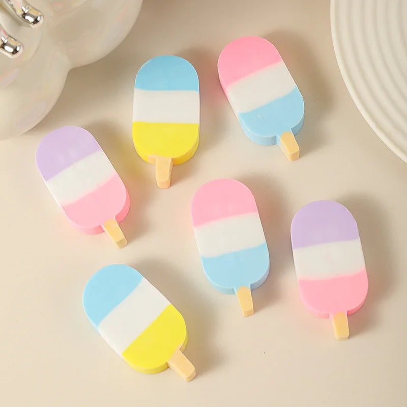 2026 New Cream Ice Cream Eraser Colorful Ice Cream Fun Stationery Creative Snacks Eraser Wholesale Interesting and Practical